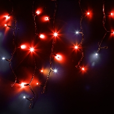 Гирлянда светодиодная Бахрома (Айсикл) 4,0х0,6м 128 LED КРАСНЫЙ черный каучук 3,3мм IP67 эффект мерцания 230В нужен блок 315-000 NEON-NIGHT