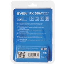 Мышь беспроводная SVEN RX-380W серый металлик, 1600 dpi, радиоканал, USB, кнопки - 4