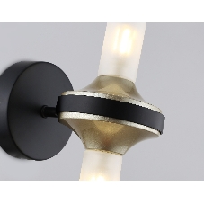 Настенный светильник Ambrella light LH55355/2 BK/CGD/CL черный/золото/прозрачный G9/2 max 30W 150*100*320