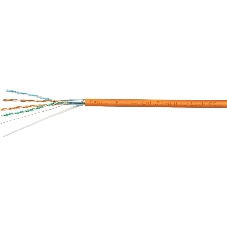Кабель витая пара экранированная FTP (F/UTP), категория 5e, 4 пары 0,51мм (24 AWG), одножильный, экран - фольга, LSZH (305 м)