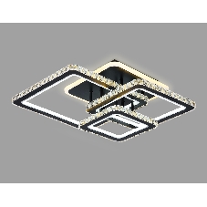 Управляемый светодиодный светильник Ambrella light FA1733/3 BK/CH черный/хром 145W 3000K/4200K/6400K 670*510*150 (ПДУ РАДИО 2.4G)