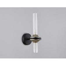 Настенный светильник Ambrella light LH55355/2 BK/CGD/CL черный/золото/прозрачный G9/2 max 30W 150*100*320