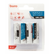 Батарея Buro Alkaline LR6 AA (4шт) блистер