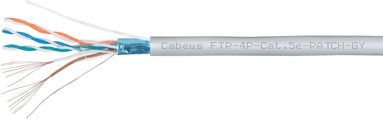 Кабель информационный Cabeus FTP-4P-CAT.5E-PATCH-GY кат.5E F/UTP 4 пары 0.55AWG PVC внутренний 305м серый