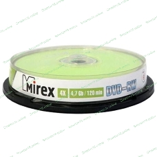 Диск DVD-RW Mirex 4.7 Gb, 4x, Cake Box (10), (10/300)