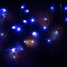 Гирлянда Neon-night Айсикл (бахрома) светодиодный, 4,0 х 0,6 м, с эффектом мерцания, черный провод 