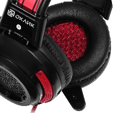 Проводные наушники Oklick HS-G300 черный/красный, полноразмерные, Jack 3.5 мм