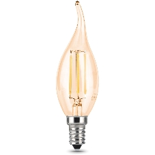 Лампа светодиодная Gauss Filament Свеча на ветру E14 5Вт 4100К Golden
