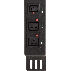 Блок распределения питания Powercom PDU-16AVMS20-18C13-2C19 18xC13+2xC19, 16A, 1,5U (1968234)