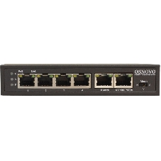 Коммутатор Osnovo SW-20600/D удлинитель FE на 6 портов с питанием по PoE, 4 *10/100 Base-T PoE, 1 *10/100 Base-T Uplink с поддержкой питания по PoE (до 90W), 1 *10/100 Base-T Uplink, PoE на порт - до 30W, суммарно до до 87W