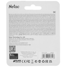 Флешка USB Netac U197 (NT03U197N-008G-20BK), 8Gb, USB 2.0, R/W 25/10, черный/красный