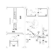 Настенный светильник Ambrella light LH55355/2 BK/CGD/CL черный/золото/прозрачный G9/2 max 30W 150*100*320