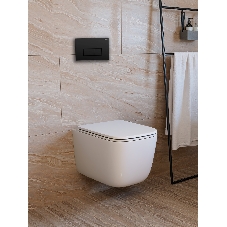 Инсталляция с унитазом комплект BAU NEO 6 в 1: унитаз подвесной безободковый торнадо Bau Dream 51х35, быстросъемное сиденье микролифт, кнопка смыва BAU Hotel, черный матовый