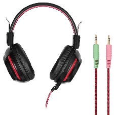 Проводные наушники Oklick HS-G300 черный/красный, полноразмерные, Jack 3.5 мм