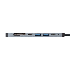 USB-концентратор ExeGate EX293983RUS DUB-21C/PD/CR/H (кабель-адаптер USB Type-C --> 2xUSB3.0 + Card Reader + PD 100W + HDMI 4K@60Hz, Plug&Play, серый)