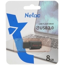 Флешка USB Netac U197 (NT03U197N-008G-20BK), 8Gb, USB 2.0, R/W 25/10, черный/красный