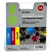 Картридж струйный Cactus CS-CL38 цветной (9 мл.) для Canon Pixma iP1800/iP1900/iP2500/iP2600/MP140/MP190/MP210/MP220/MP470/MX300/MX310