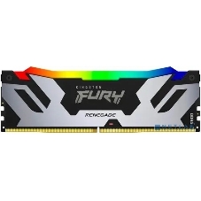 Оперативная память Kingston Fury Renegade, DDR5, 16Gb (1x16Gb), 6400MHz, CL32, DIMM, с радиатором, RGB, серебристый/черный