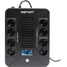 Источник бесперебойного питания SMARTWATT UPS SAFE PRO LCD 600 Line-interactive 600VA/360W Brick (Euro x8, USB, RJ11/RJ45 protection, LCD, 275x210x9