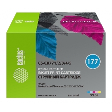 Картридж струйный Cactus CS-C8771/2/3/4/5 №177 многоцветный (11.4 мл.) для HP PS 2113/3313/8253/8200