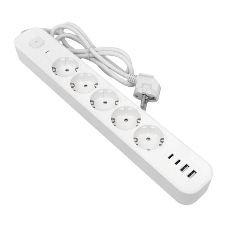 Удлинитель EKF UBA-LUX-515-TC 5х1.5 м IP20 2USB 2.4А+2type-C LUX 1.5 кв.мм