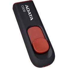 Флешка USB ADATA С008 (AC008-32G-RKD), 32Gb, USB 2.0, R/W 15/5, черный/красный