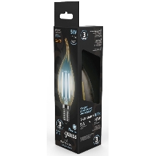 Лампа светодиодная Gauss Filament Свеча на ветру E14 5Вт 4100К Golden