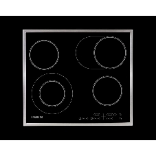 Встраиваемая электрическая панель Samsung NZ64T3516CK/WT, 575x505x55 мм, стеклокерамика, 4 конфорки, рамка - нержавеющая сталь,сенсорное управление, светодиодный LED-дисплей, защита от детей, черный