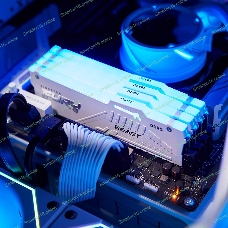 Оперативная память Kingston Fury Beast, DDR5, 32Gb (2x16GB), 5600MHz, CL36, DIMM, радиатор, RGB, белый