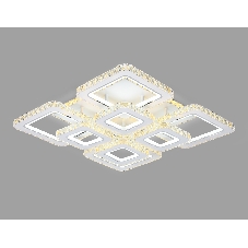 Управляемый светодиодный светильник Ambrella light FA1737/4+4 WH/CH белый/хром 215W 3000K/4200K/6400K 720*720*120 (ПДУ РАДИО 2.4G)
