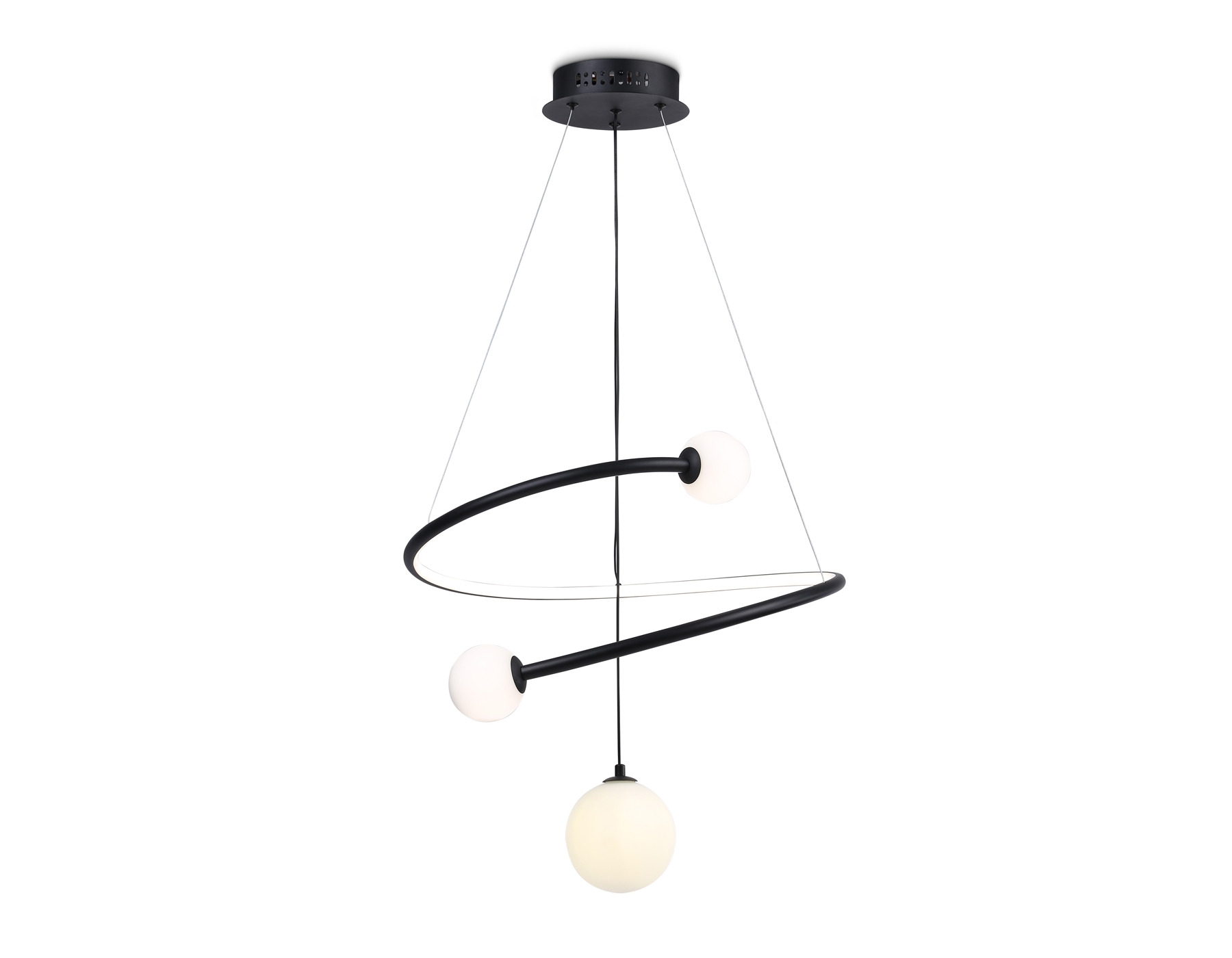 Светильник Ambrella light FL66303 BK черный 39W 3000K-6400K+G9 D500*1200 (ПДУ ИК)