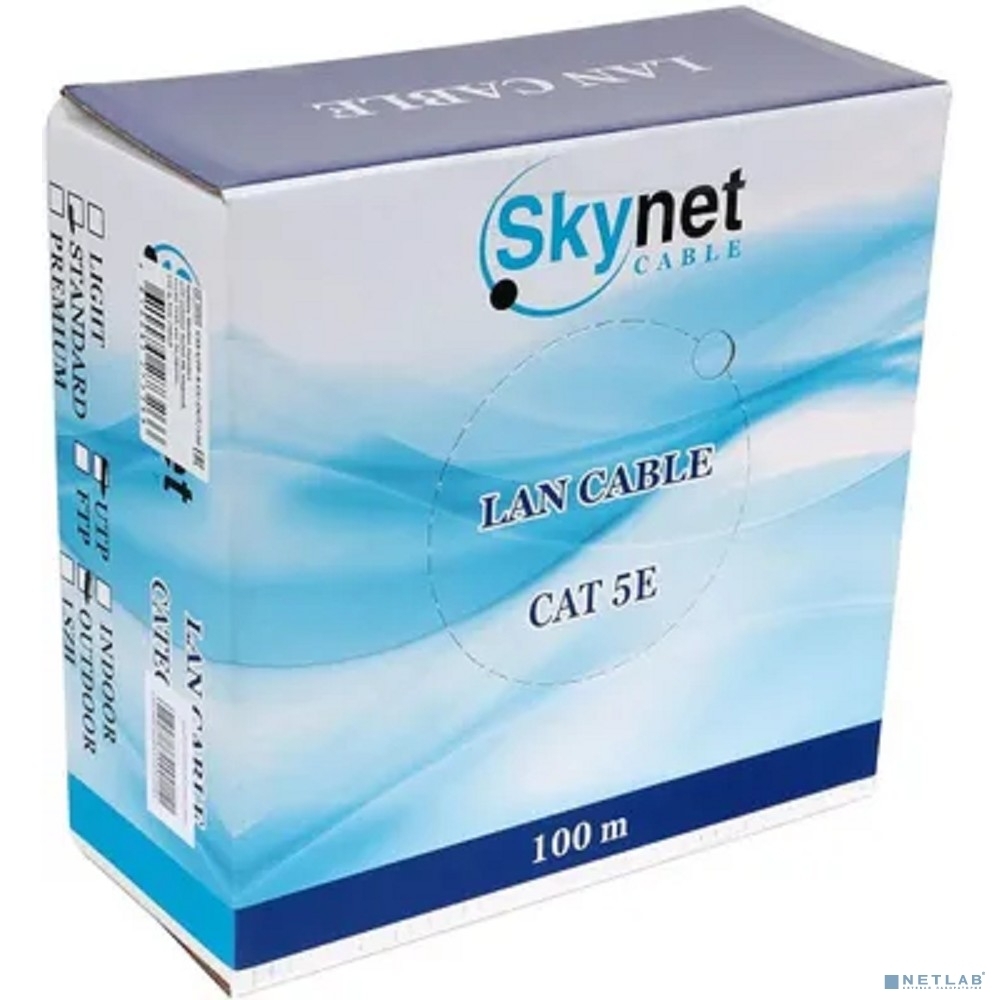 Кабель SkyNet Standart UTP outdoor 4x2x0,48, медный, FLUKE TEST, кат.5e, однож., 100 м, box, черный CSS-UTP-4-CU-OUT/100