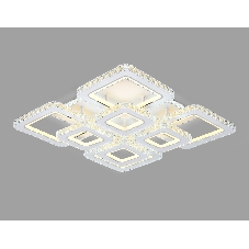 Управляемый светодиодный светильник Ambrella light FA1737/4+4 WH/CH белый/хром 215W 3000K/4200K/6400K 720*720*120 (ПДУ РАДИО 2.4G)
