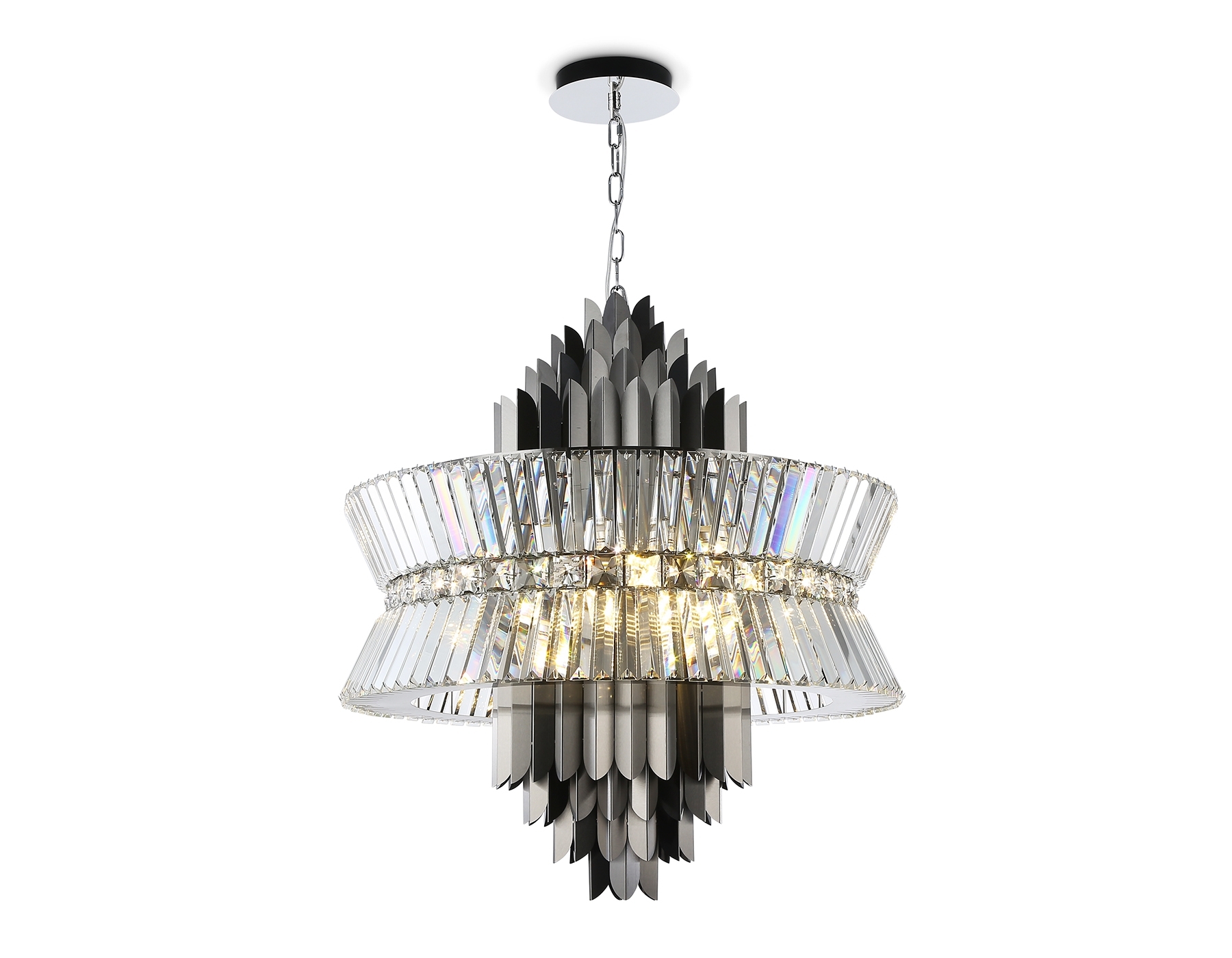 Люстра Ambrella light LH41026/18 BK/CL черный/прозрачный E14*18 max 40W D700*750