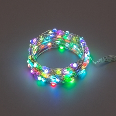 Гирлянда Neon-night Роса 10м, 100 LED, RGb, IP44, на батарейках 3хАА, с пультом 44 режима