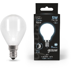 Лампа светодиодная Filament Шар E14 5Вт 4100К OPAL Gauss 105201205