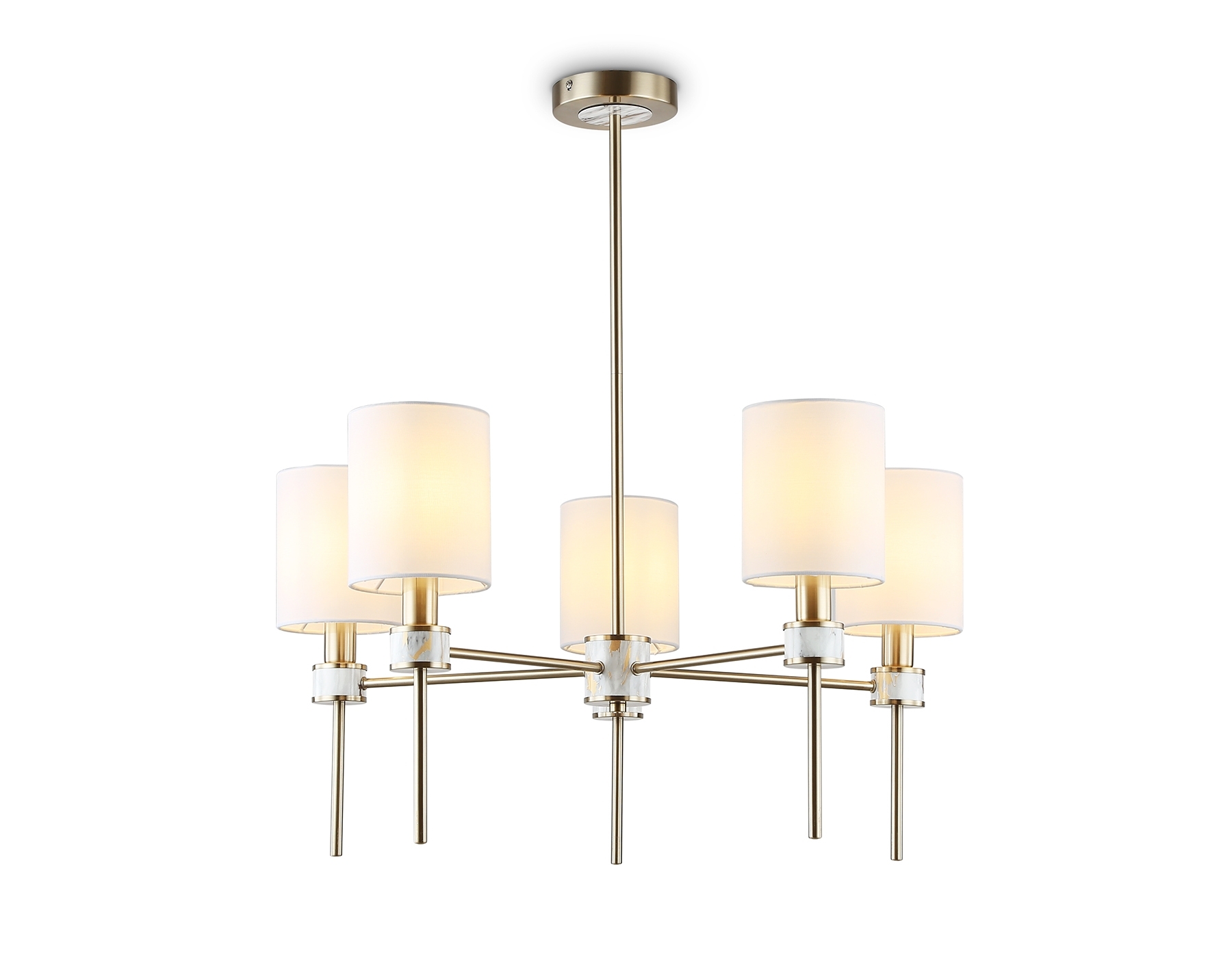 Люстра Ambrella light LH72371/5 DBS/WH темная латунь/белый E14/5 max 40W D680*720