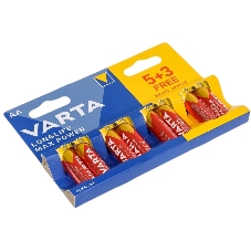 Батарея Varta LongLife Max Power Alkaline LR6 BL5+3 AA (8шт) блистер