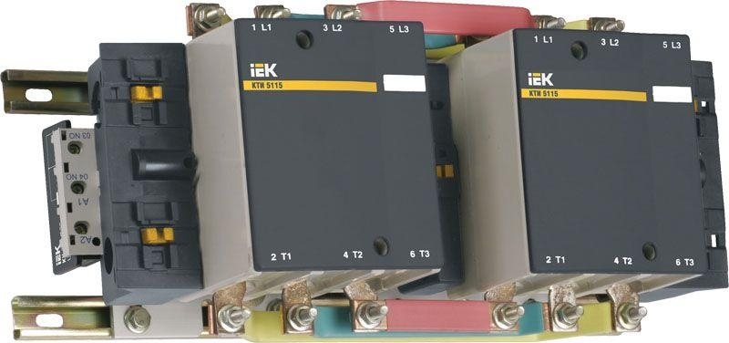 Контактор КТИ-51153 реверс 115А 400В/АС3 IEK KKT53-115-400-10