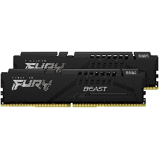 Оперативная память Kingston Fury Beast, DDR5, 32GB (2x16GB), 5200MHz, CL40, DIMM, радиатор, черный