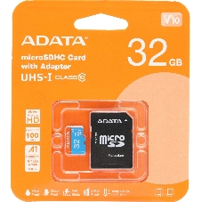 Флеш карта microSD 32Gb ADATA microSDHC Class 10 UHS-I A1 100/20 MB/s (SD адаптер)