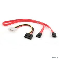 Комплект кабелей SATA Cablexpert CC-SATA-N, интерфейсный (48 см) 7pin/7pin и питания (15 см) 4pin/15pin, медь, пакет