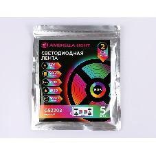 Светодиодная лента Ambrella light GS2202 5050 60Led/ 14.4 m/ 12V IP20 RGB/ 5000*10*1.87mm (4 конт.)