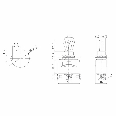 Тумблер Rexant 250V 15А (3c) ON-ON однополюсный