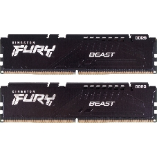 Оперативная память Kingston Fury Beast, DDR5, 32GB (2x16GB), 5200MHz, CL40, DIMM, радиатор, черный