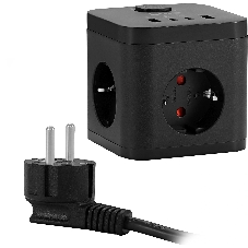 Сетевой удлинитель Buro BU-PC3.1UС-Plus-B 1.5 м (3 розетки) черный (пакет ПЭ)