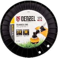 Леска для триммера Denzel квадрат, 2,4мм х 175м, на DIN катушке FLEX CORD