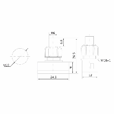 Выключатель-кнопка Rexant 250V 1А (2с) ON-OFF белый (для настольной лампы)