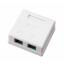 Розетка телефонная + сетевая LAN Rexant, на стену, (гнездо 8Р8С (Rj-45) + гнездо 6Р-4С (RJ-11))