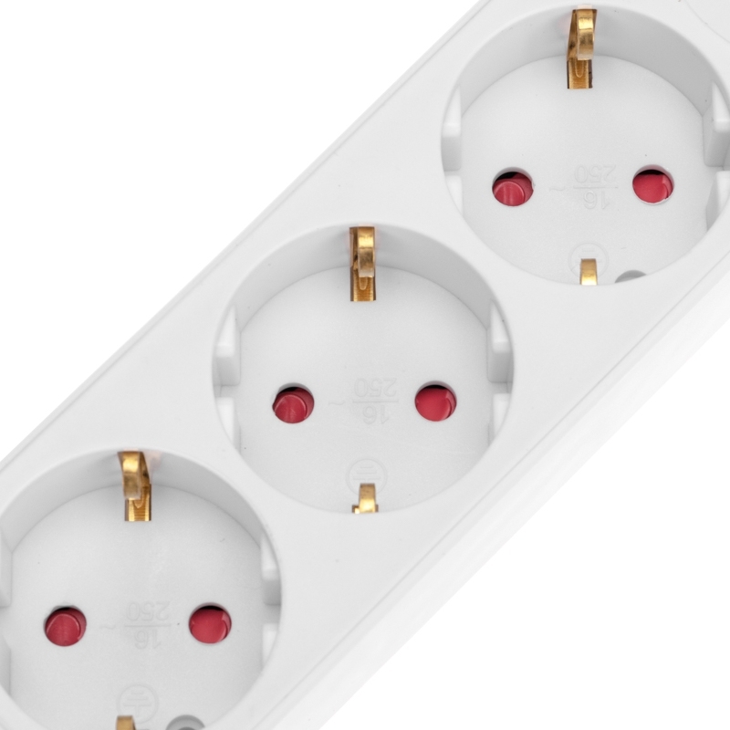 Удлинитель Rexant STANDARD 3 гнезда, 5 м, 3х1,0 мм², с/з, с выключателем, 2 USB, белый